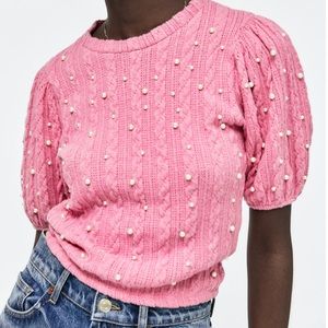 pink pearl Zara top